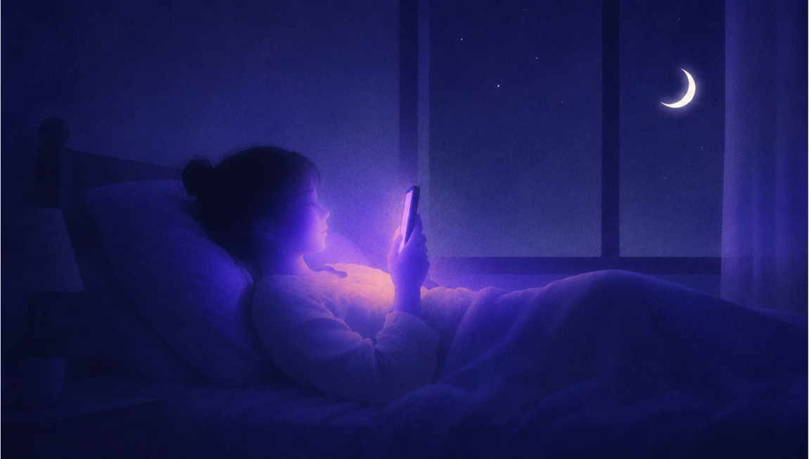 洞察文章封面：满月与睡眠研究主题插画